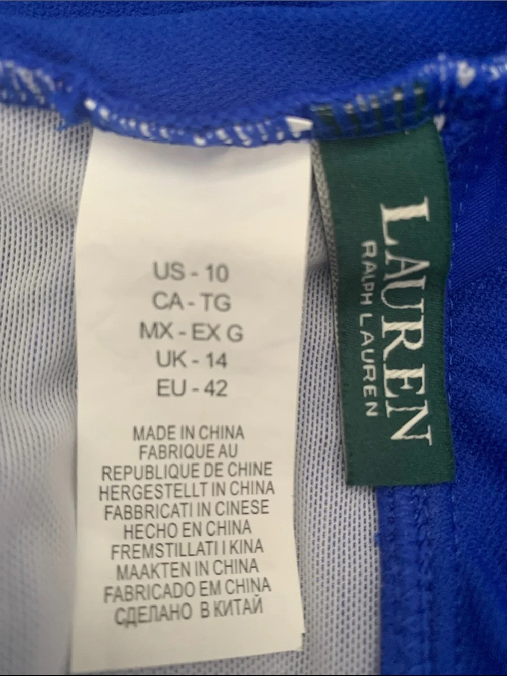 # 5/13 Lauren Ralph Lauren Royal Blue Ruffle V-Neck One-Piece Swimsuit - Kids